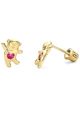 small superb dancing bear children stud earrings
